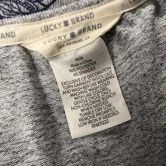 LUCKY BRAND GRAY BLUE FLORAL PATTERN SCOOP NECK TANK TOP WOMENS SIZE MEDIUM - Picture 5 of 6